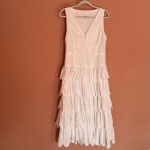 La Vie by Rebecca Taylor multi tiered maxi dress in white. Medium